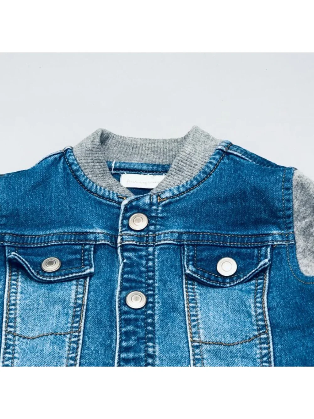 First Impressions jean jacket silver snap t-shirt sleeves 24 months READ